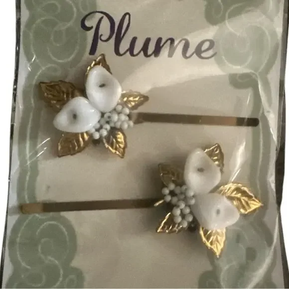 Romantic Floral Hair Pins Set Vintage Jewelry Bridal Winter Gift Coquette Girl - Picture 6 of 6